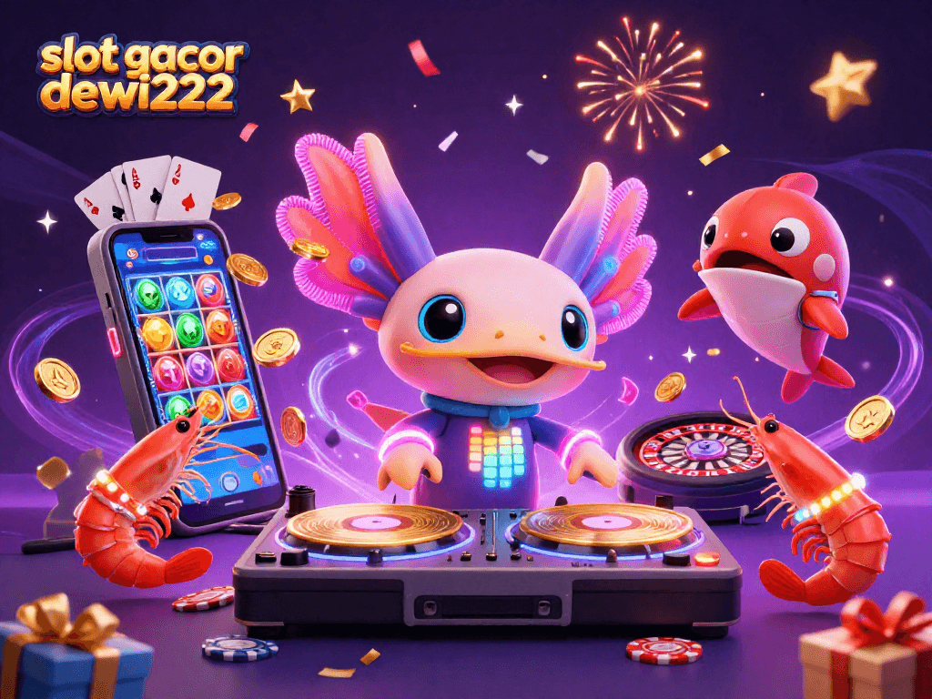 Bermain slot gacor dewi222 dengan adegan penuh warna dan karakter menarik dalam ilustrasi 3D.