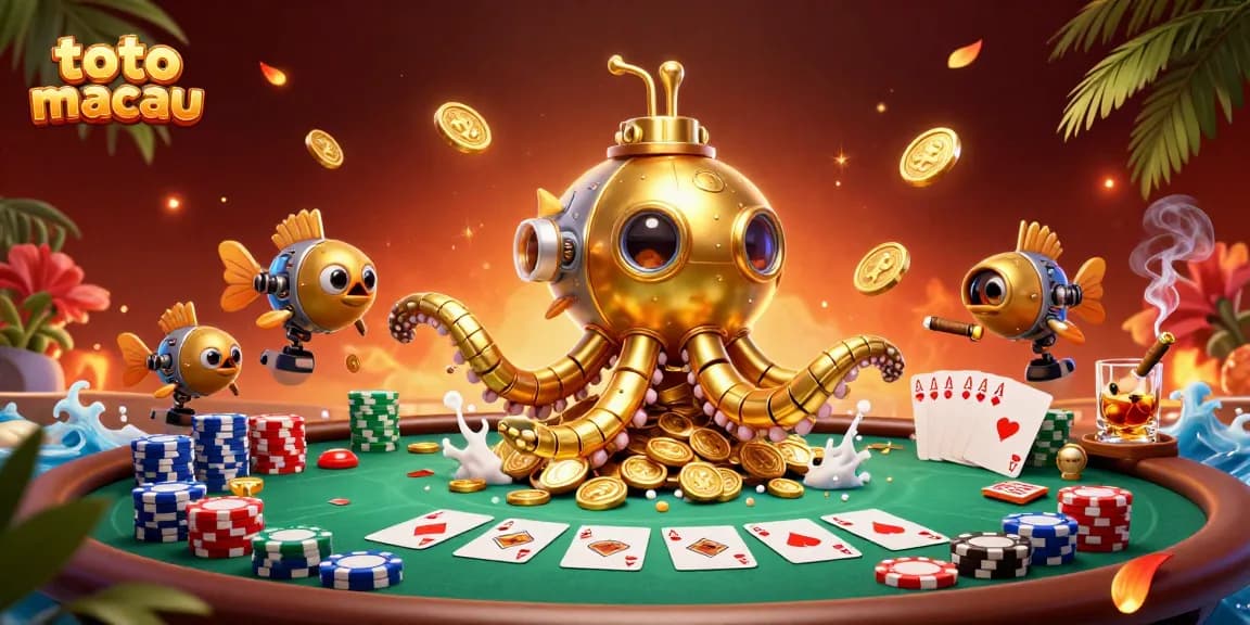 Memenangkan dengan strategi di toto macau dalam ilustrasi 3D detail dengan karakter karnaval.