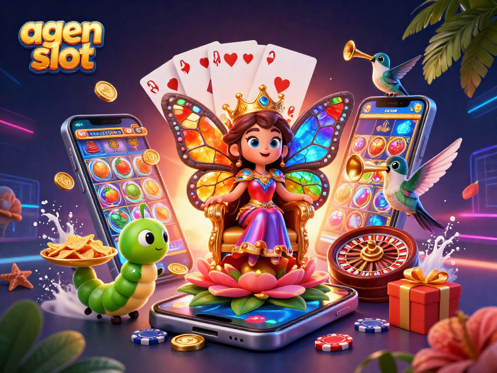 Slot game penuh warna dan karakter kartun ceria di agen slot, bangkitkan keseruan judi.