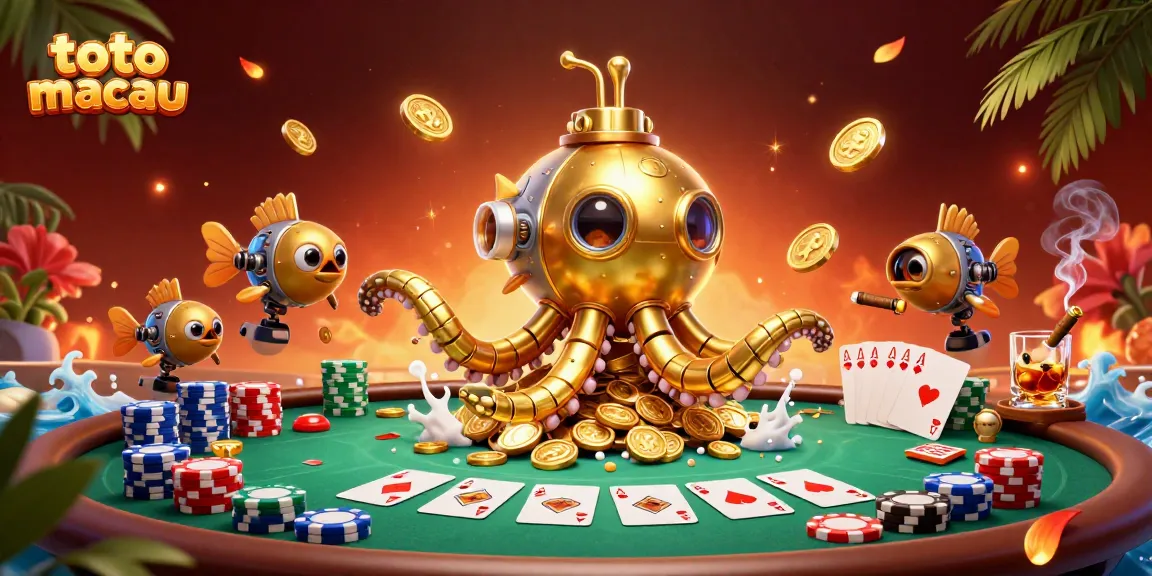 Memenangkan dengan strategi di toto macau dalam ilustrasi 3D detail dengan karakter karnaval.